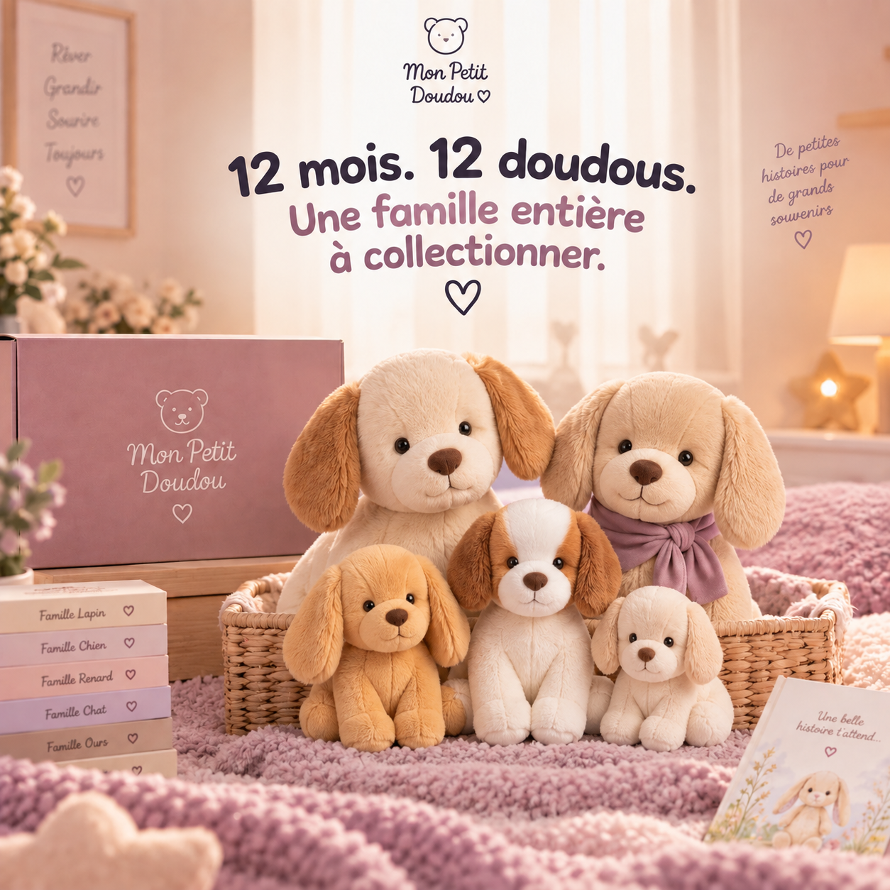 Marques & familles : collection & typographie douce pour monpetitdoudou