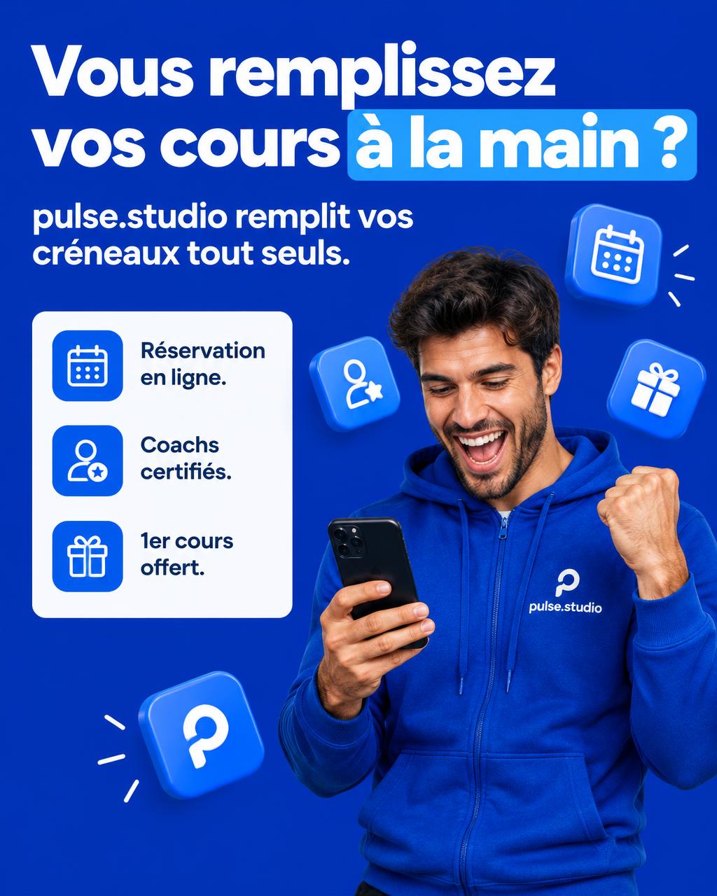 Coaching & sport : annonce promo & humain pour pulse.studio